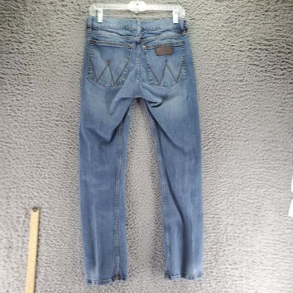 Wrangler Jeans Mens 29x32 Blue Retro Slim Straight Stretch Denim - Picture 1 of 9